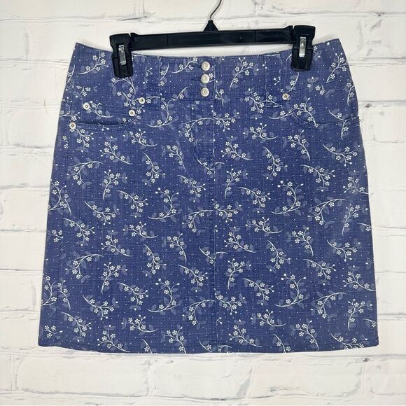 Loft size 4 stretch blue skirt - Picture 1 of 4